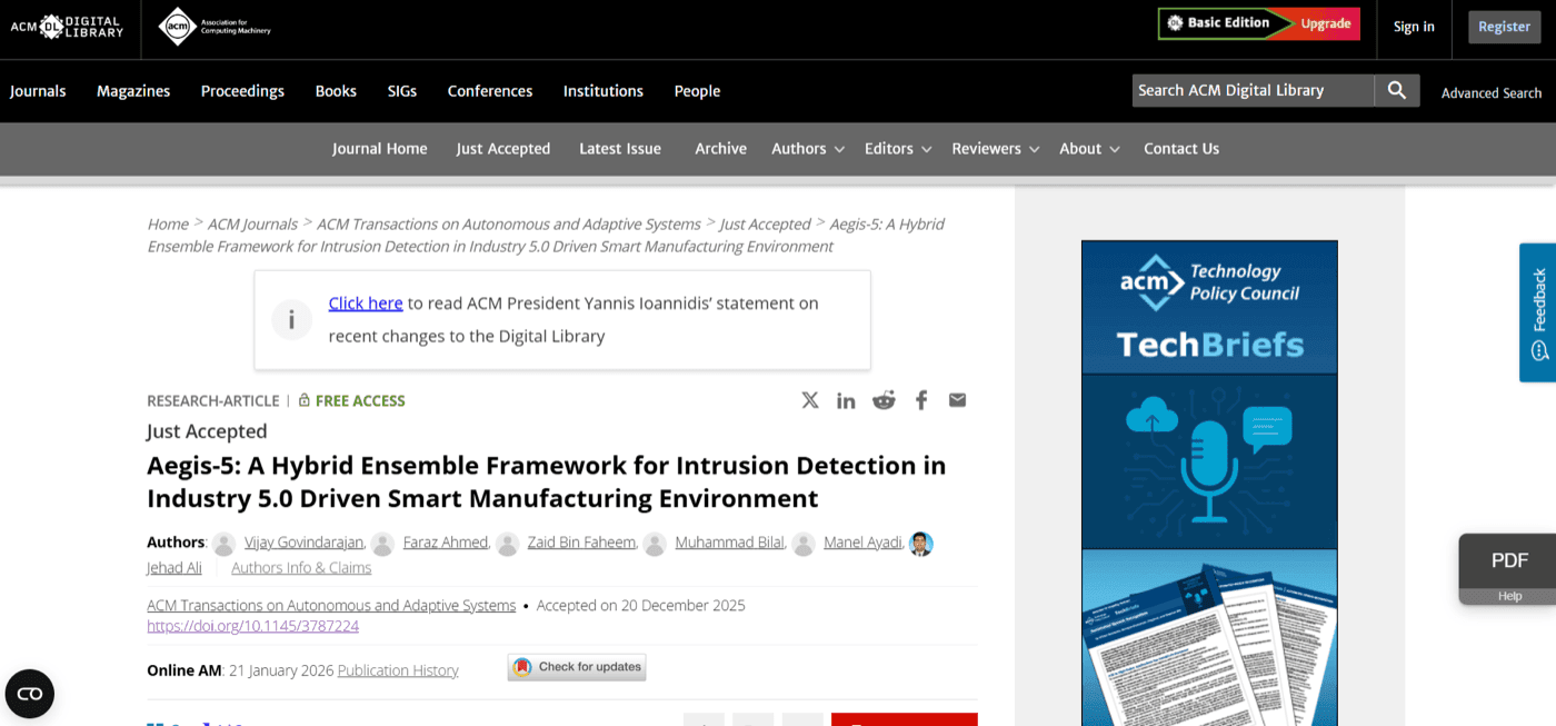 Aegis-5: A Hybrid Ensemble Framework for Intrusion Detection in Industry 5.0 Driven Smart Manufacturing Environment